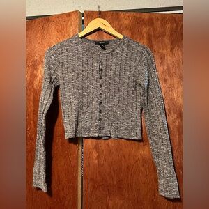 Gray Button-Up Cardigan